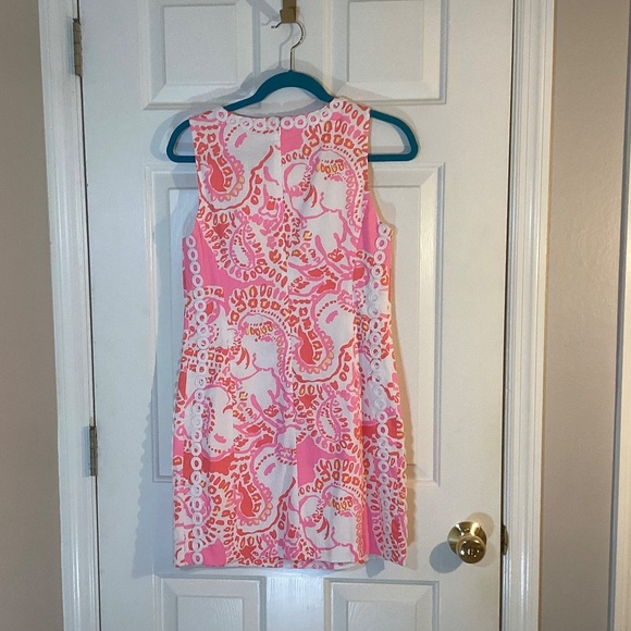 Lilly Pulitzer Mila shift dress Hot Coral Trunk In Love - Picture 2 of 5